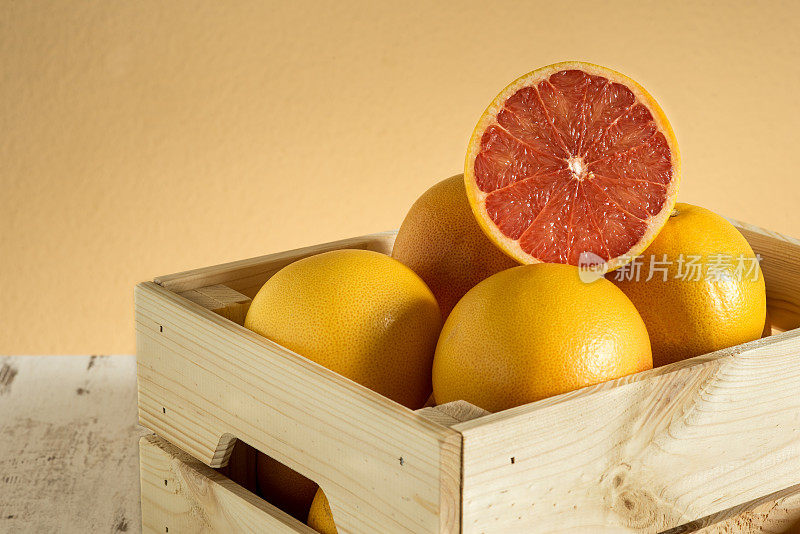 Fresh ruby red grapefruit